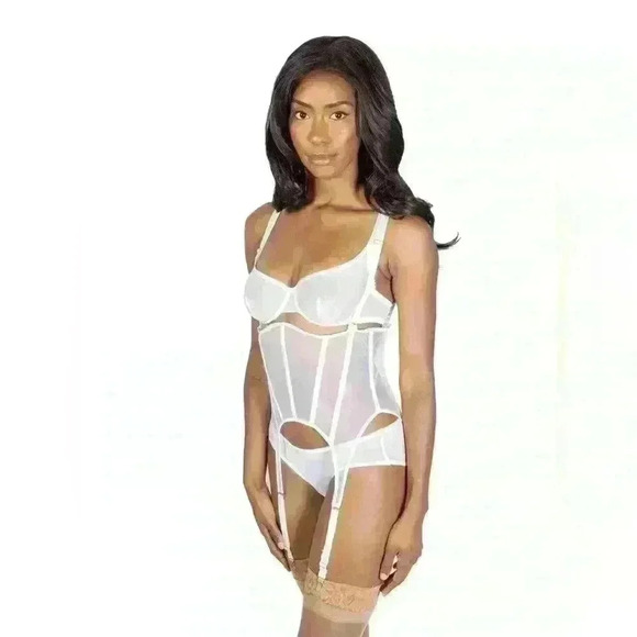 Sheer  Corset Garter Belt Beta by Less Is A’mor - Picture 2 of 3